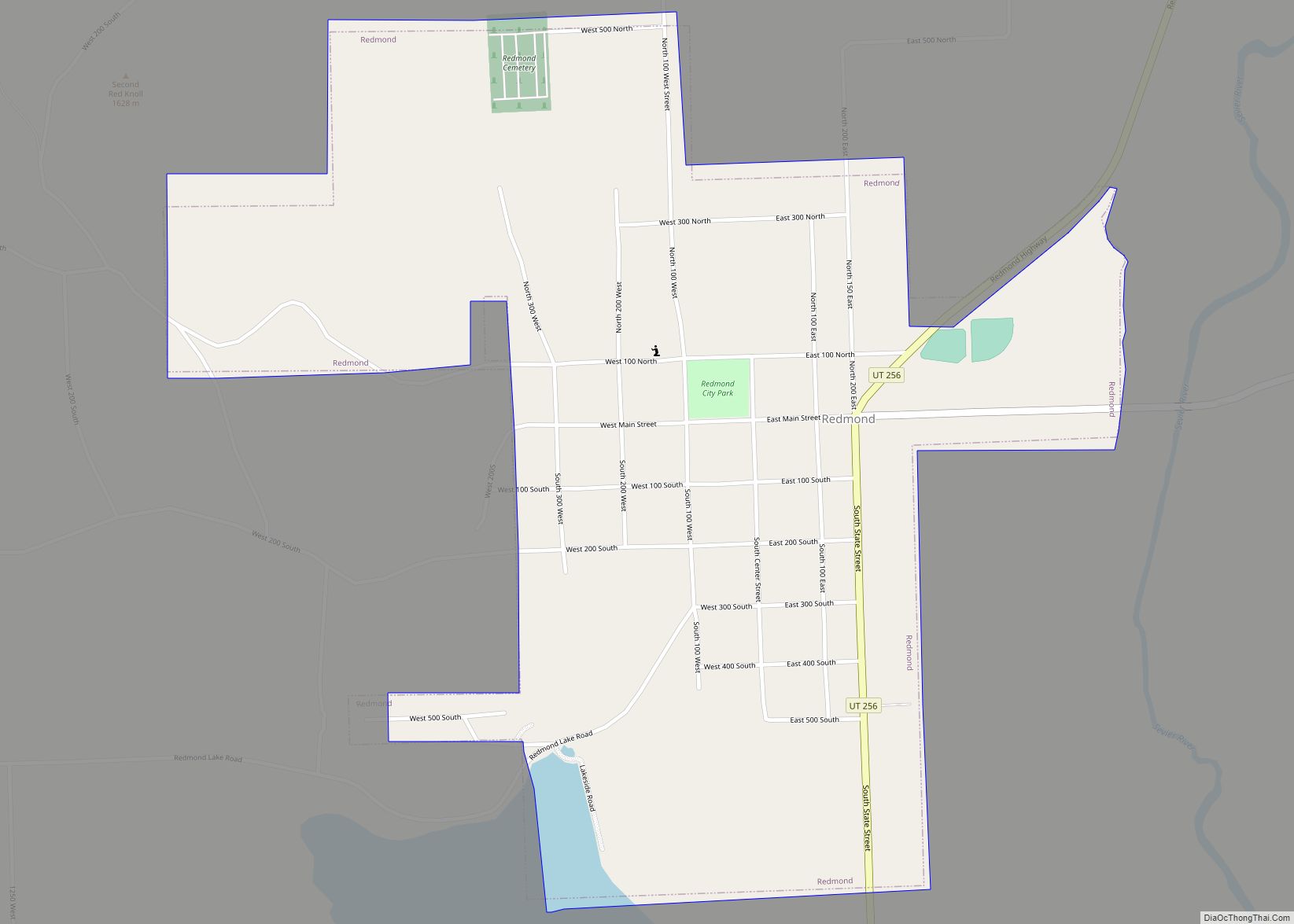 Map of Redmond town, Utah