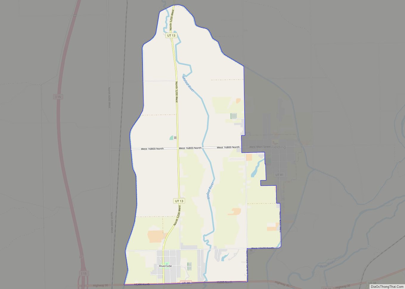 Map of Riverside CDP, Utah