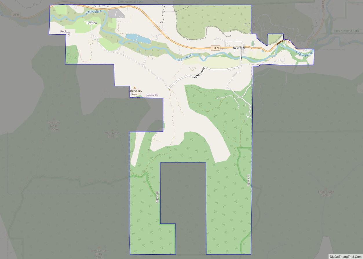 Map of Rockville town, Utah