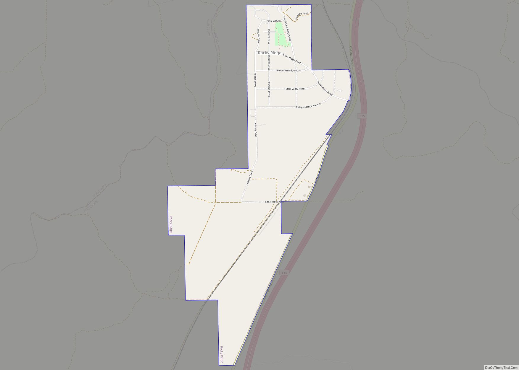 Map of Rocky Ridge town, Utah