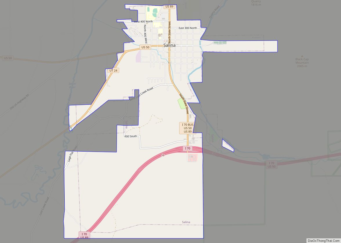 Map of Salina city, Utah