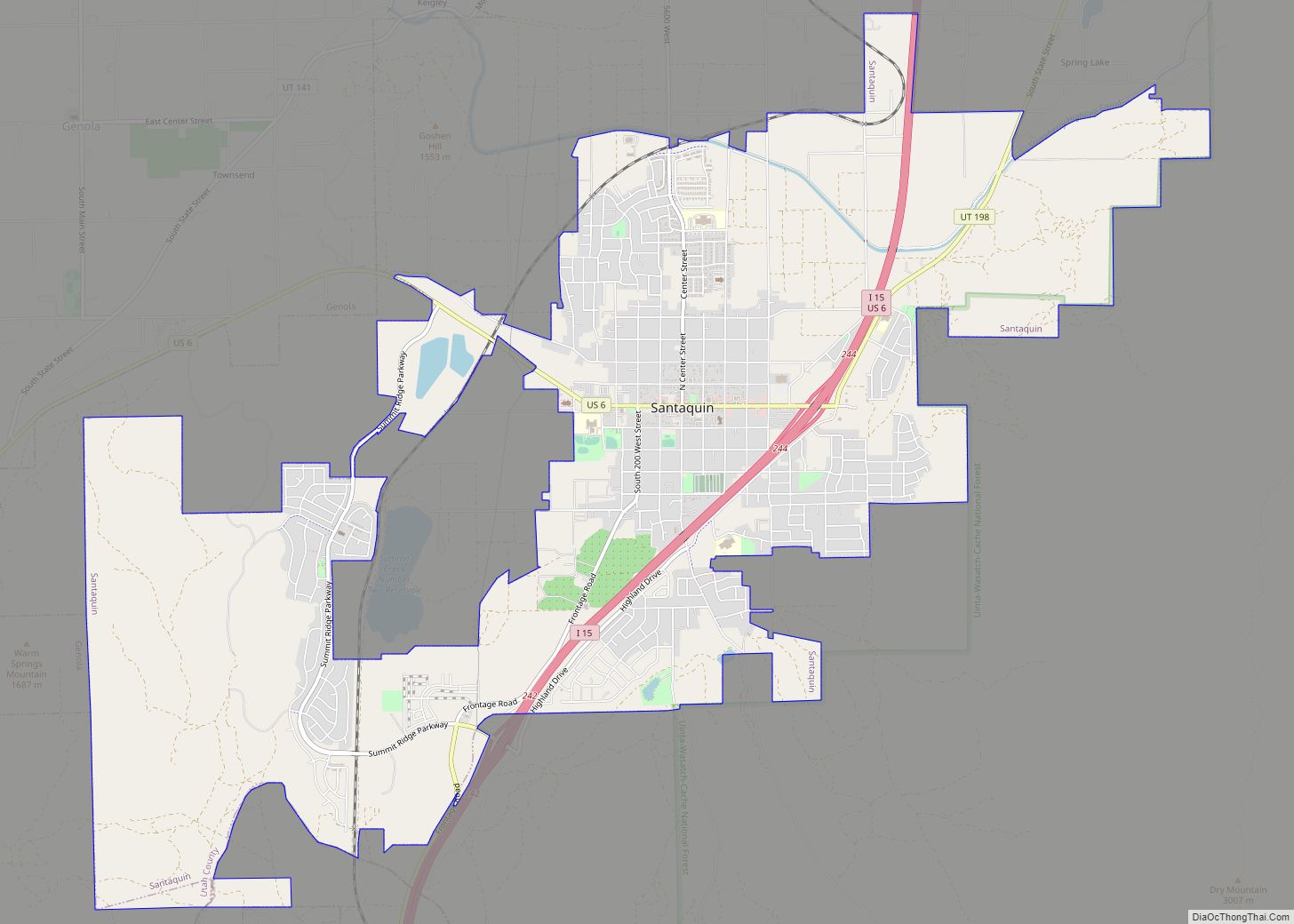 Map of Santaquin city