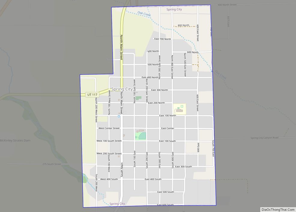 Map of Spring City, Utah