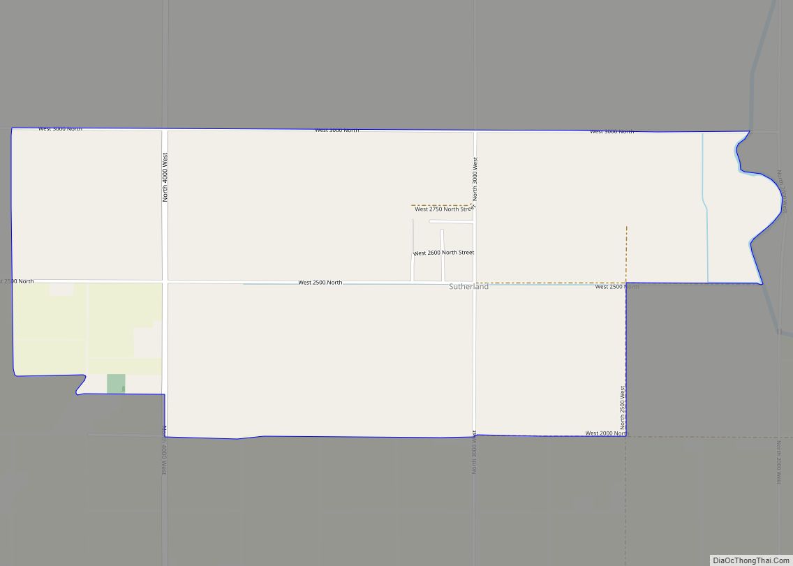 Map of Sutherland CDP, Utah