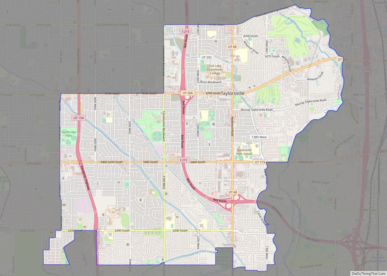 Map of Taylorsville city, Utah