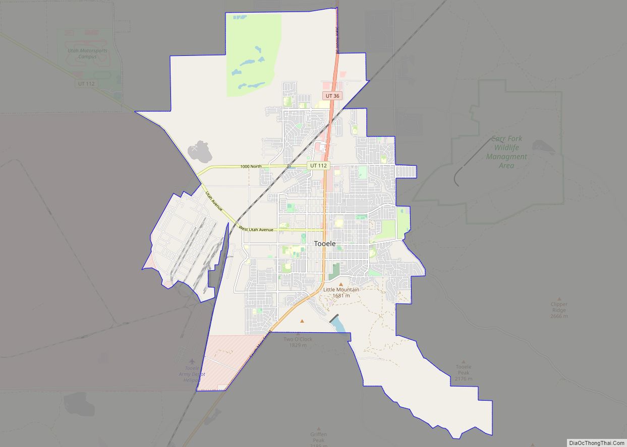 Map of Tooele city