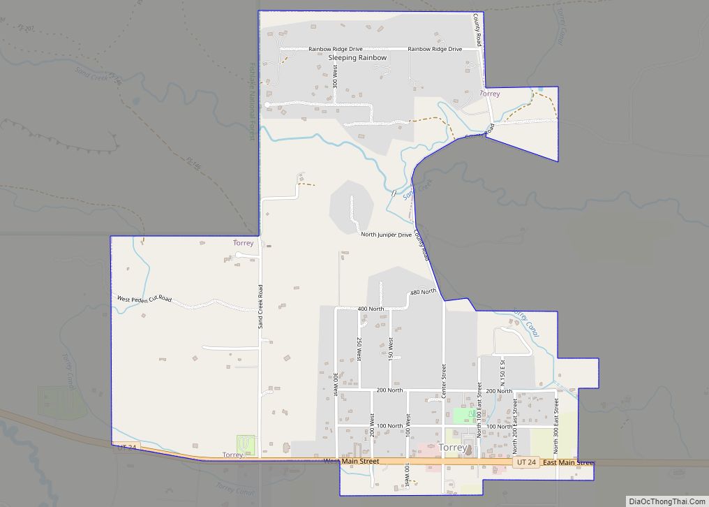 Map of Torrey town