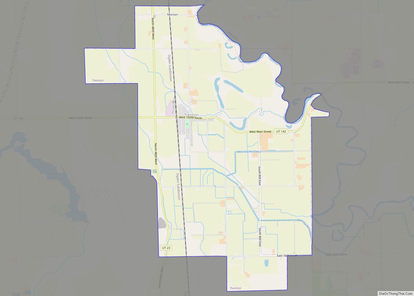Map of Trenton town, Utah