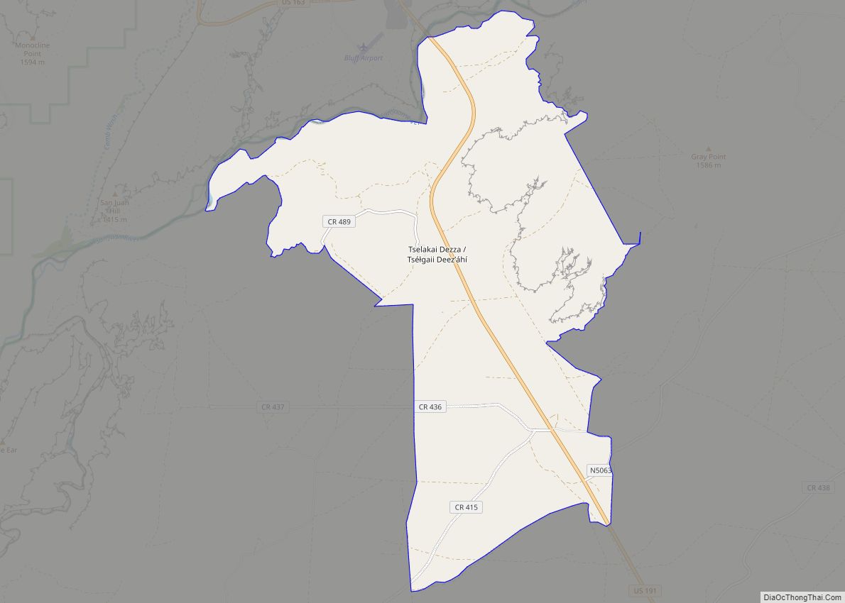 Map of Tselakai Dezza CDP