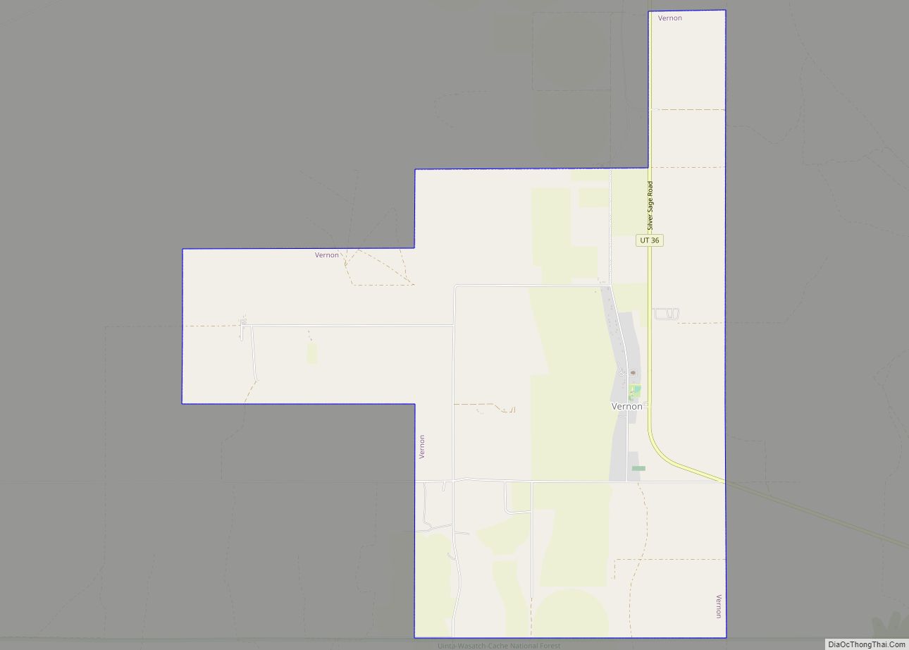 Map of Vernon town, Utah