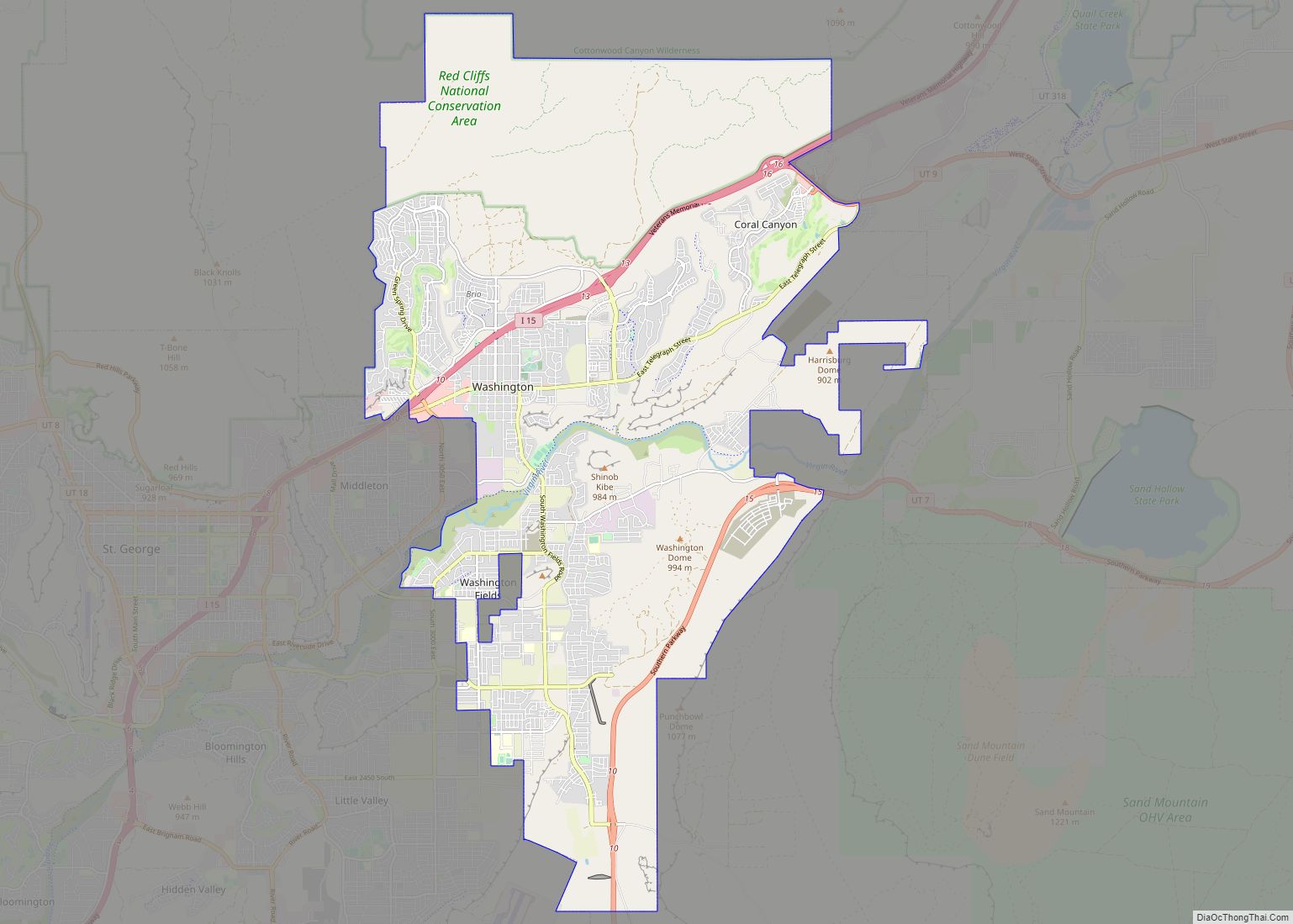 Map of Washington city, Utah