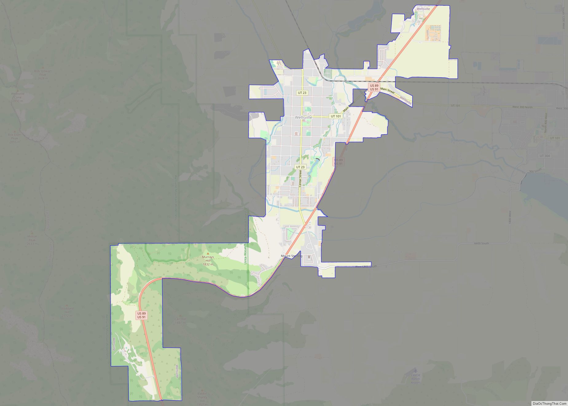Map of Wellsville city, Utah