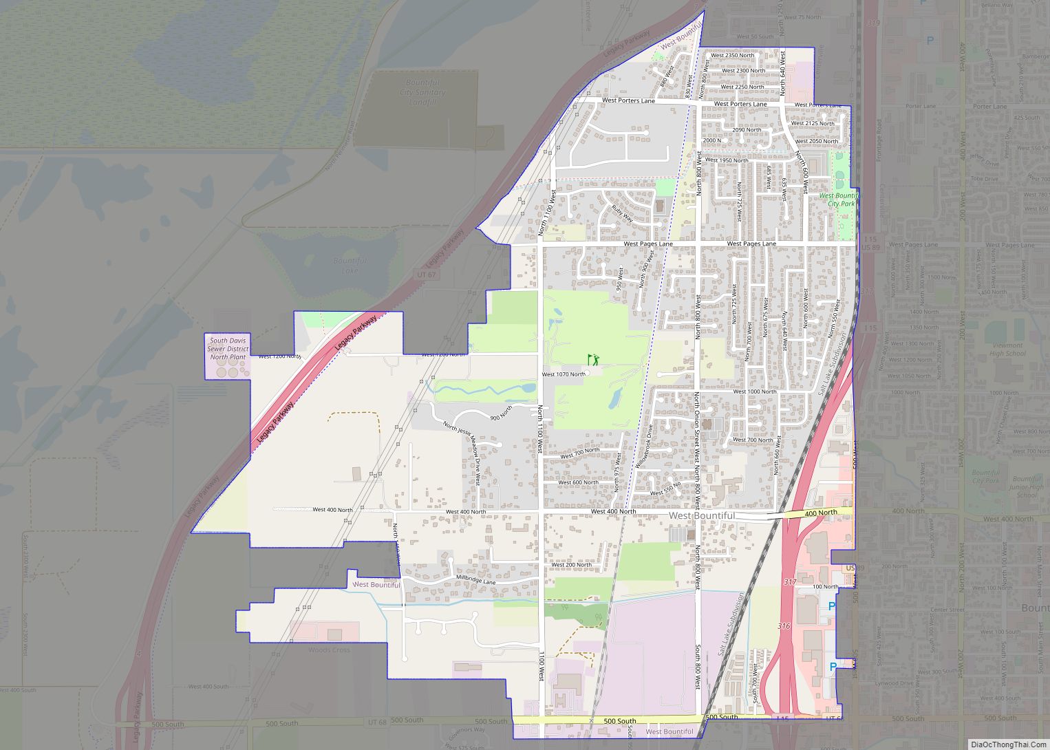 Map of West Bountiful city