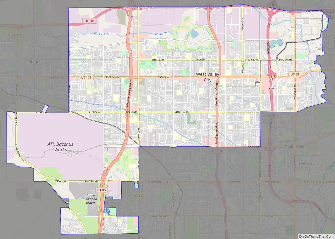 Map of West Valley City city