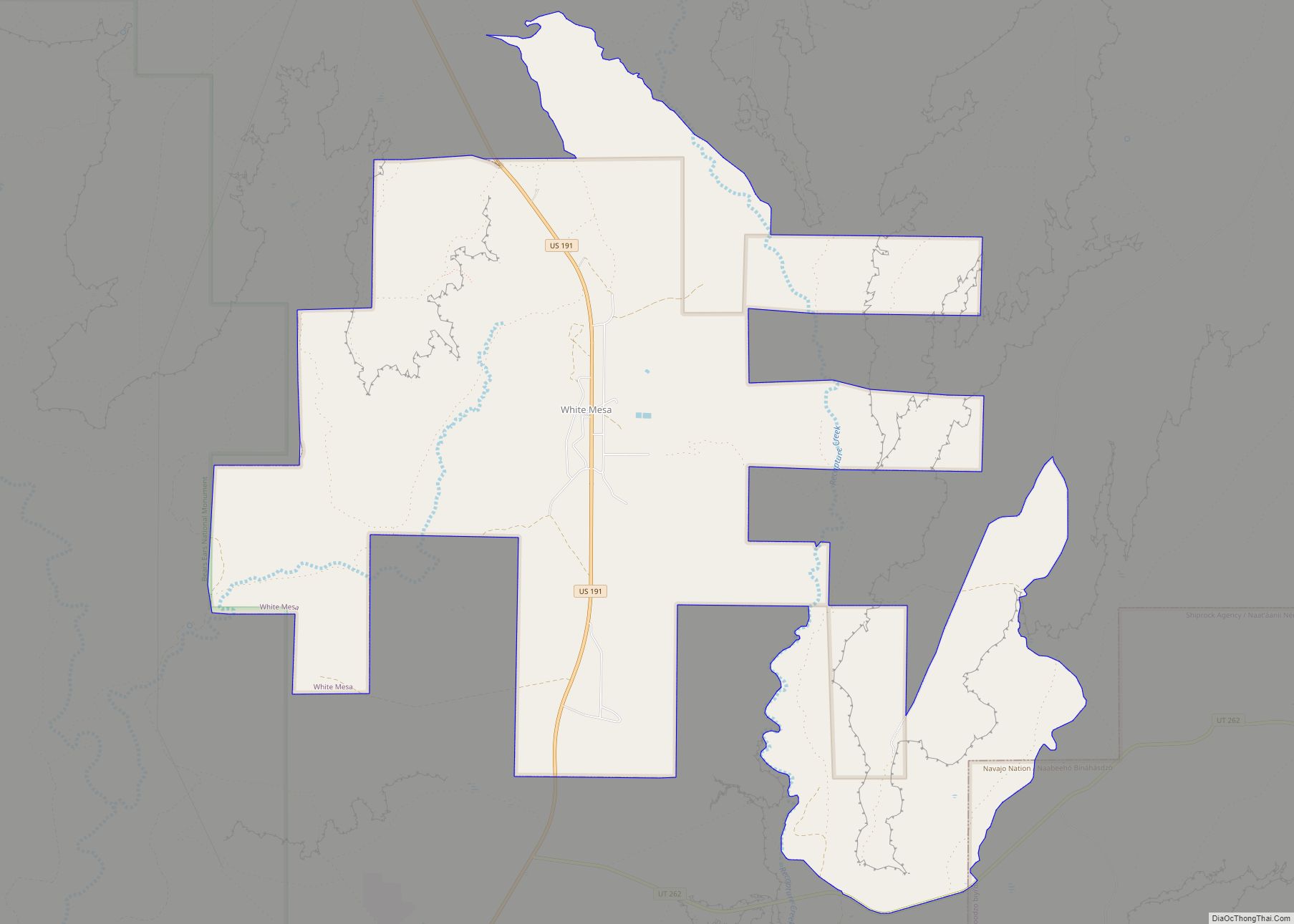 Map of White Mesa CDP
