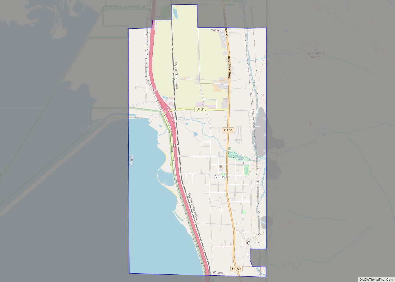 Map of Willard city, Utah