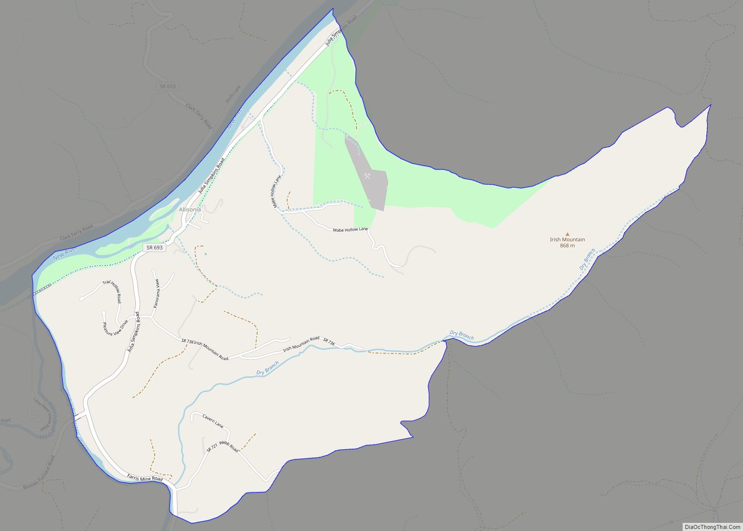 Map of Allisonia CDP