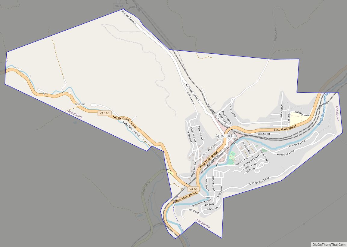Map of Appalachia town