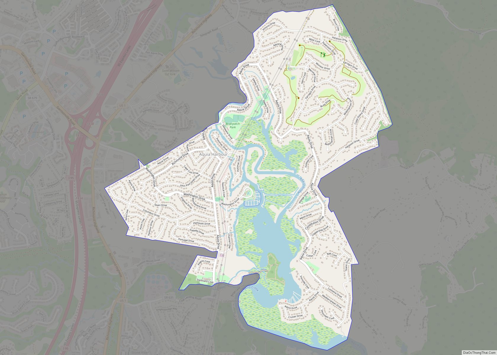 Map of Aquia Harbour CDP