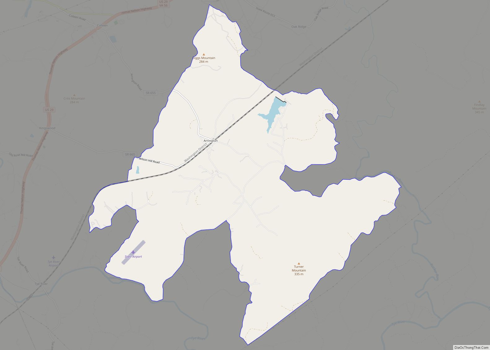 Map of Arrington CDP