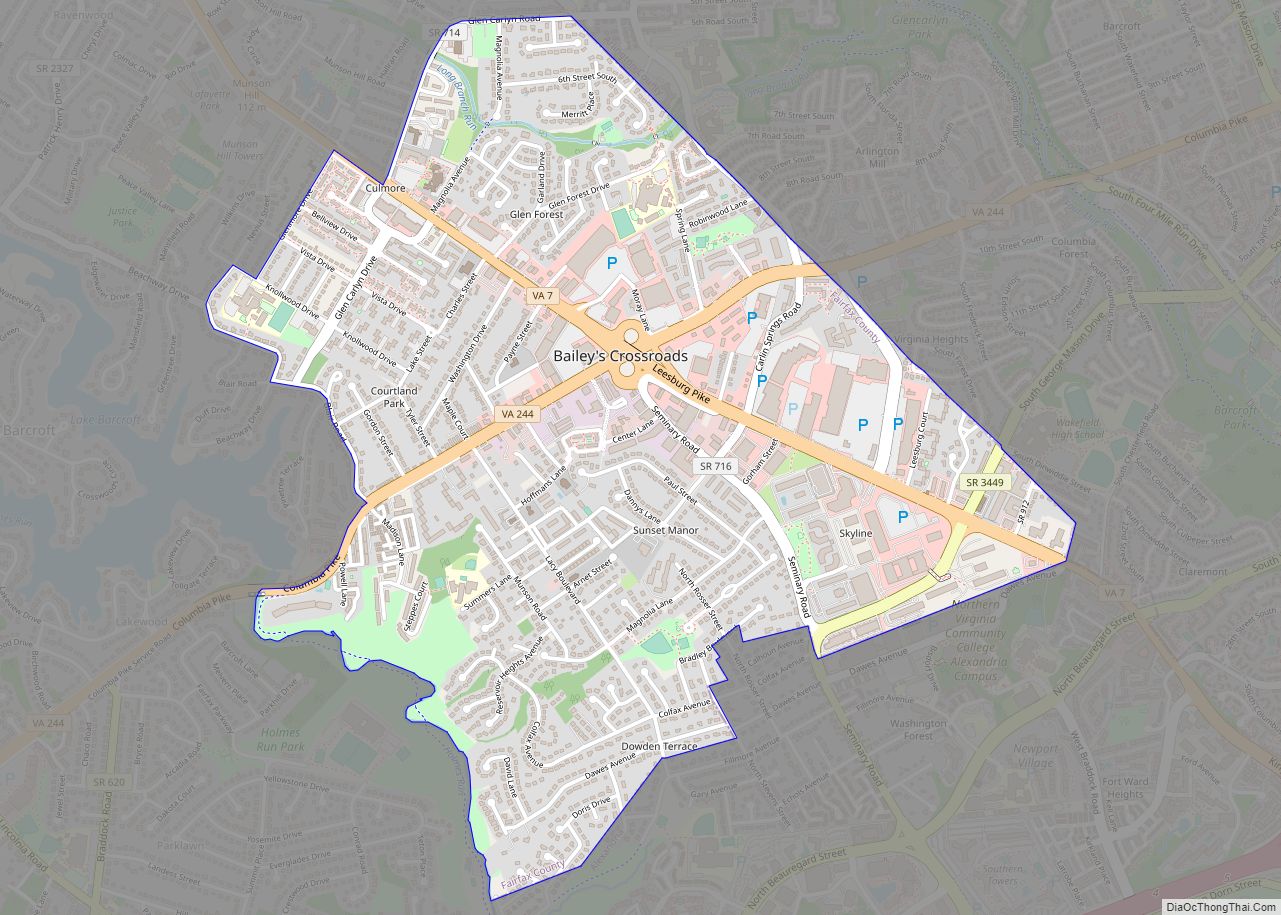 Map of Bailey's Crossroads CDP