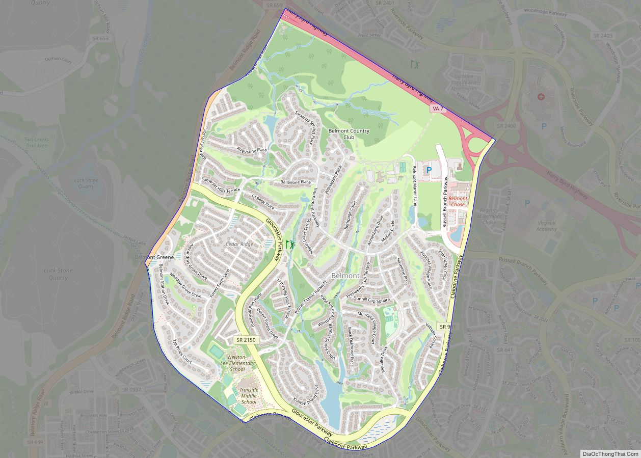 Map of Belmont CDP, Virginia