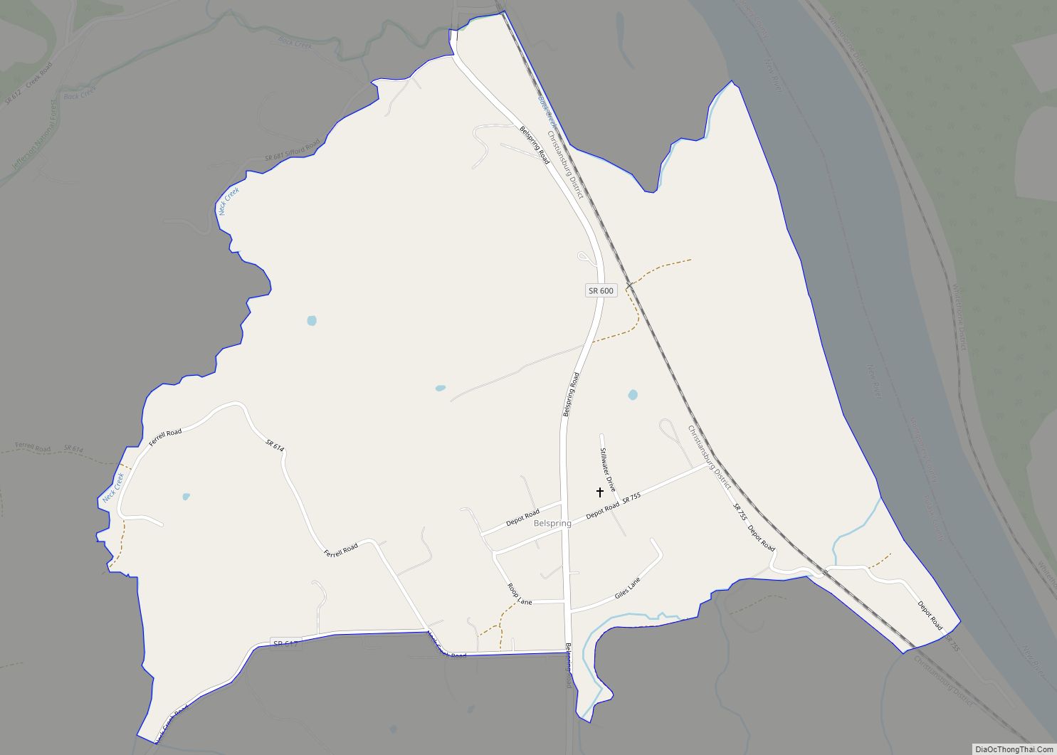 Map of Belspring CDP