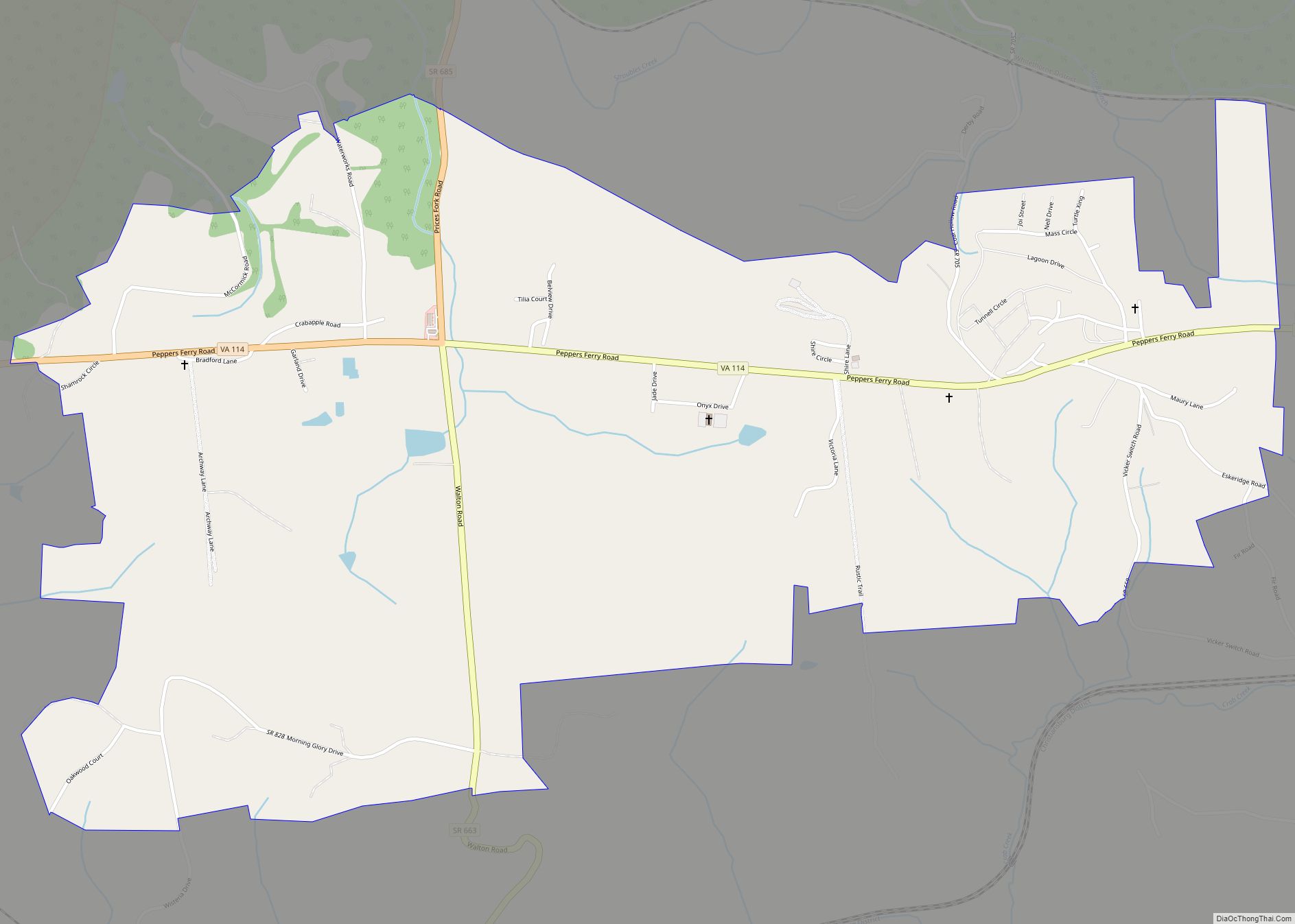 Map of Belview CDP, Virginia