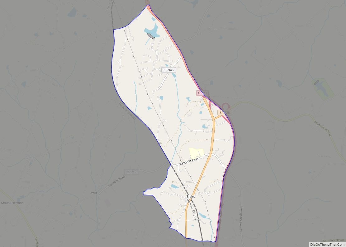 Map of Blairs CDP