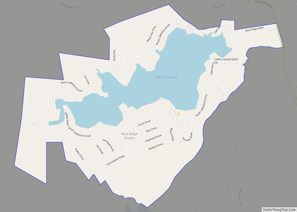 Map of Blue Ridge Shores CDP