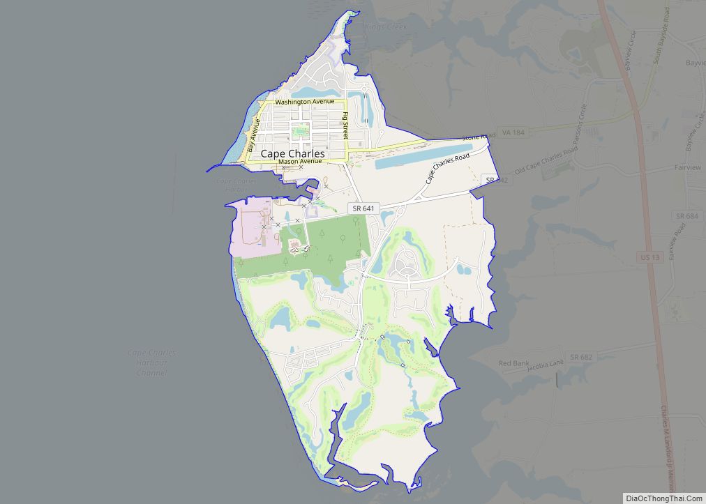Map of Cape Charles town