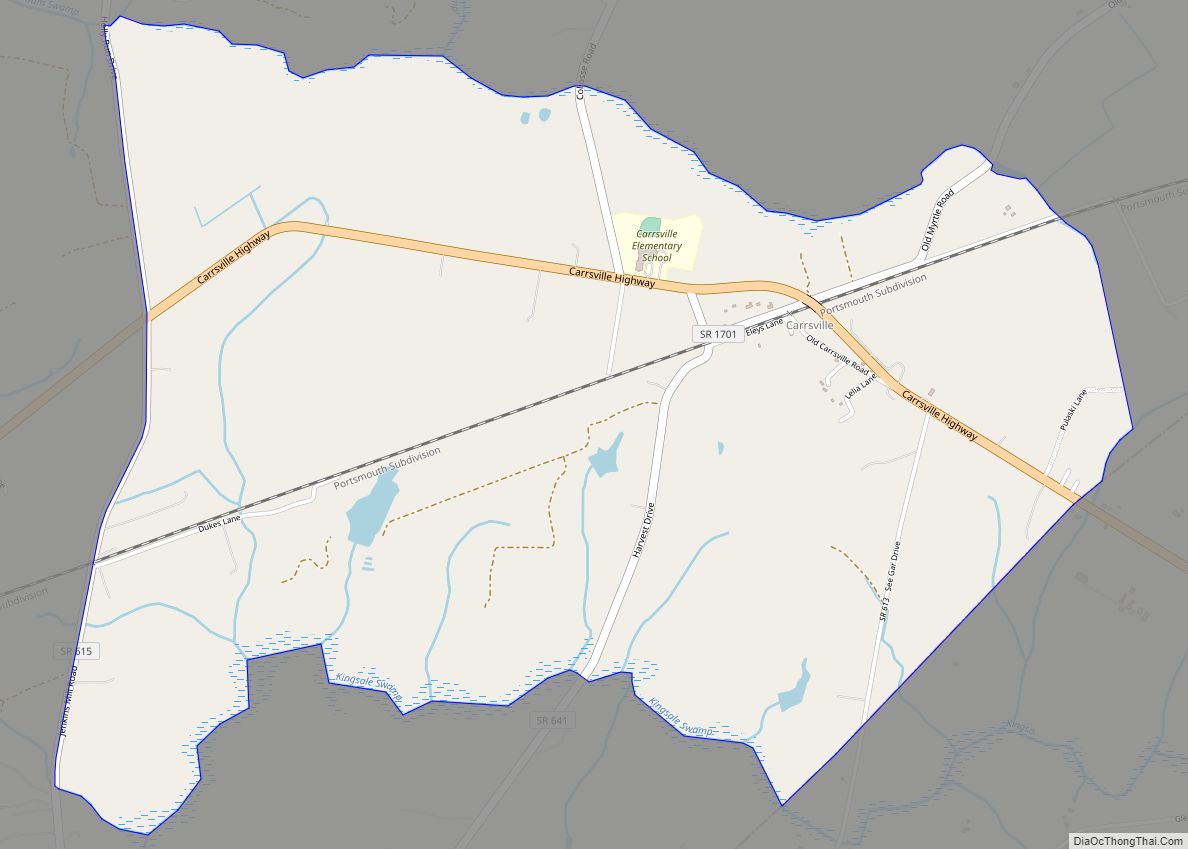 Map of Carrsville CDP, Virginia