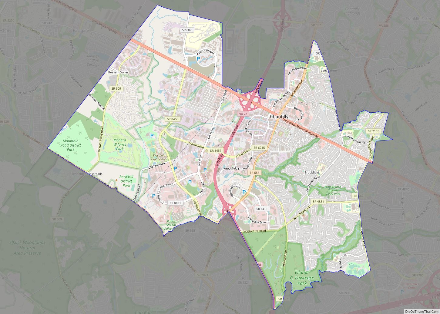 Map of Chantilly CDP
