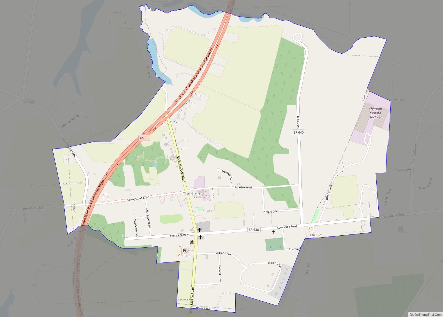 Map of Cheriton town