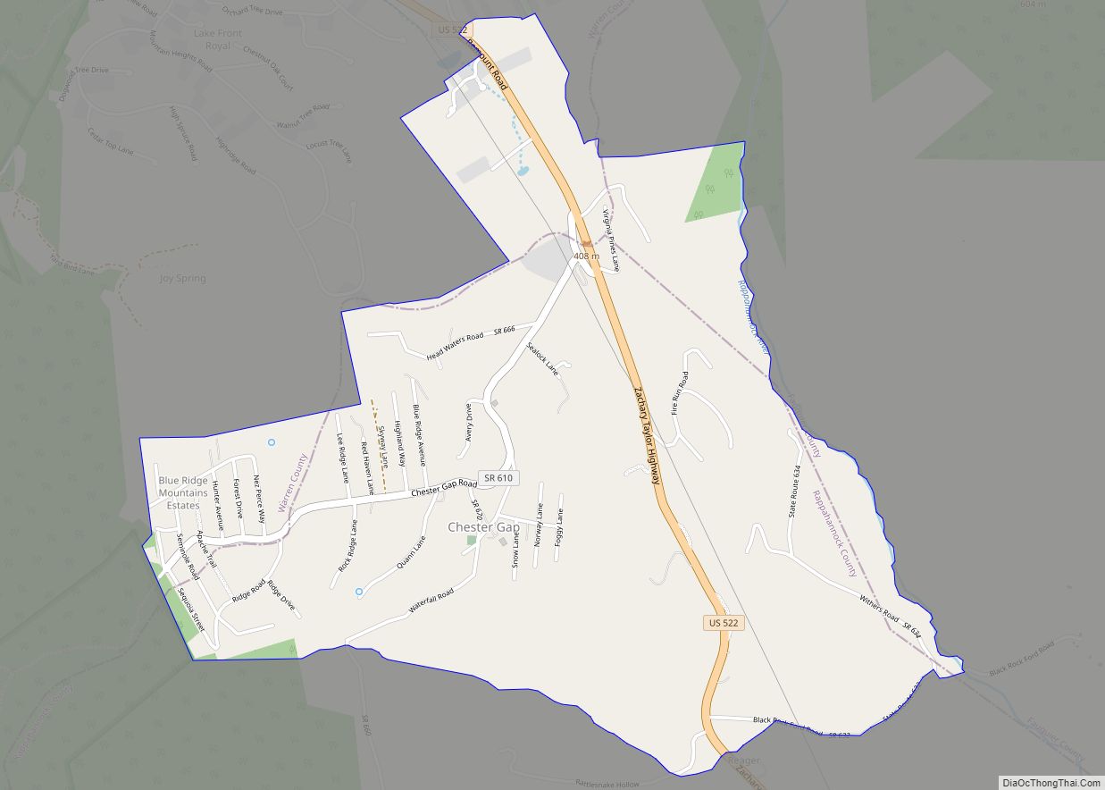 Map of Chester Gap CDP