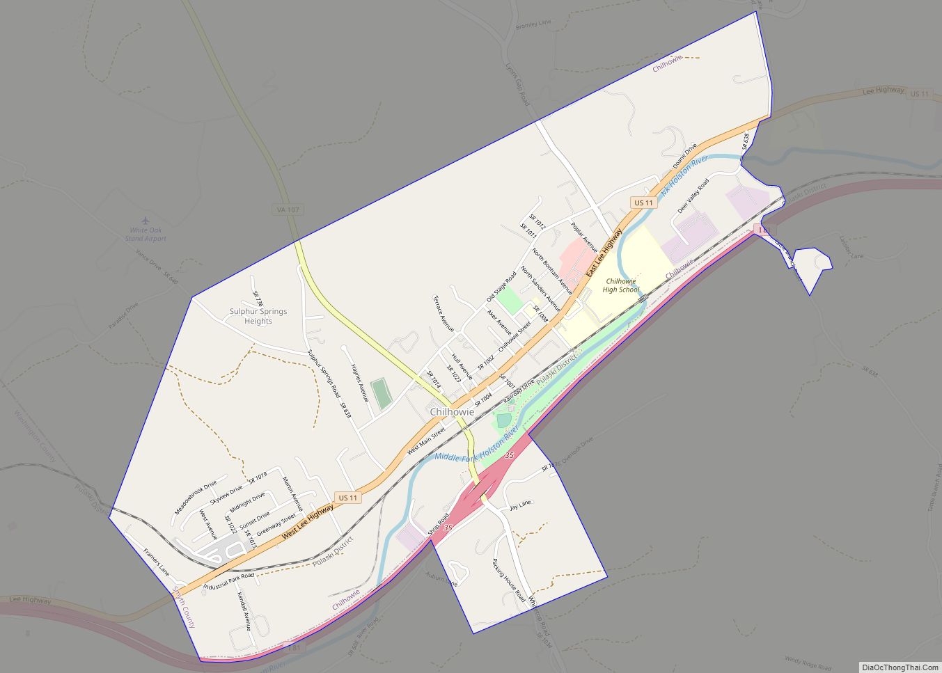Map of Chilhowie town
