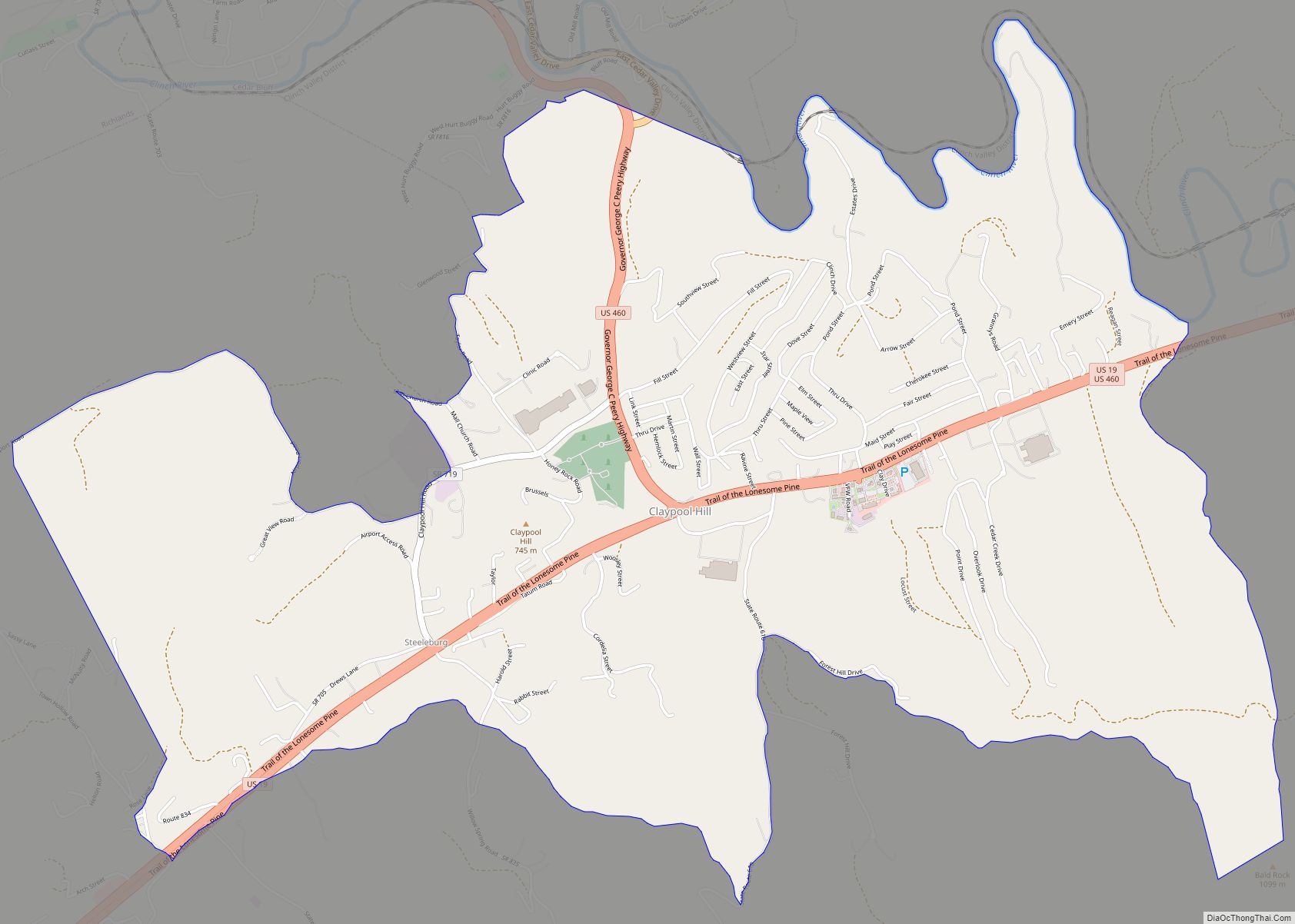 Map of Claypool Hill CDP