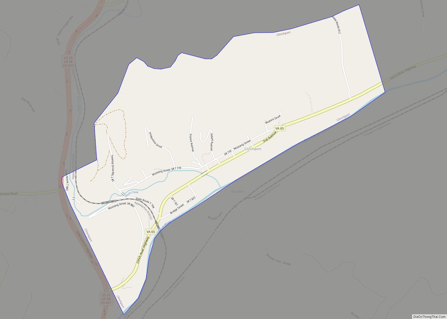 Map of Clinchport town