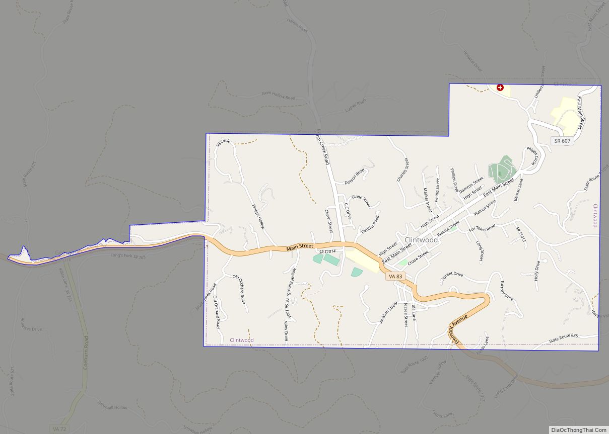 Map of Clintwood town