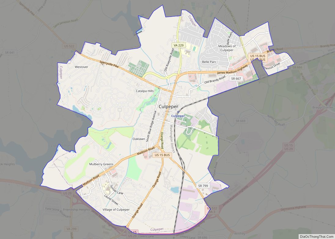Map of Culpeper town