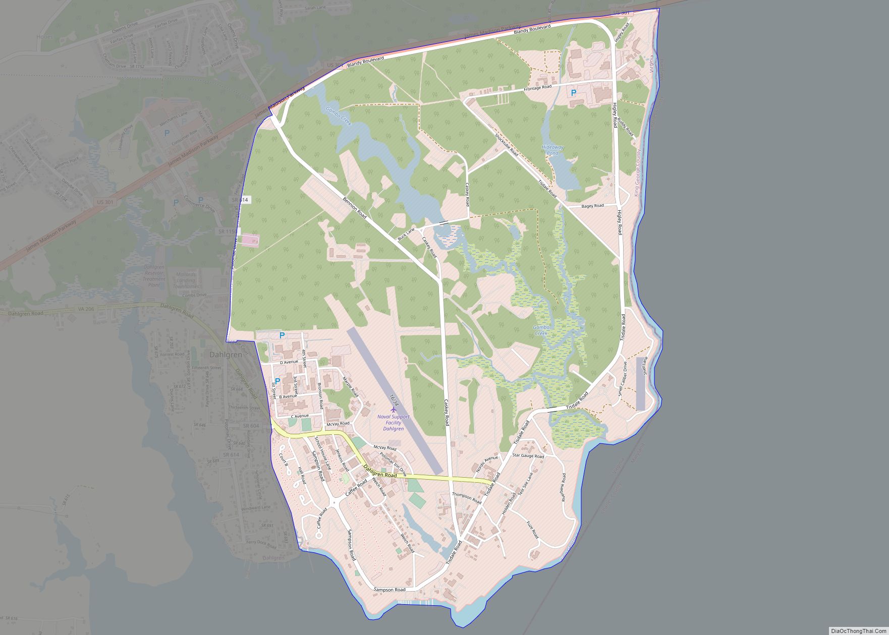 Map of Dahlgren Center CDP