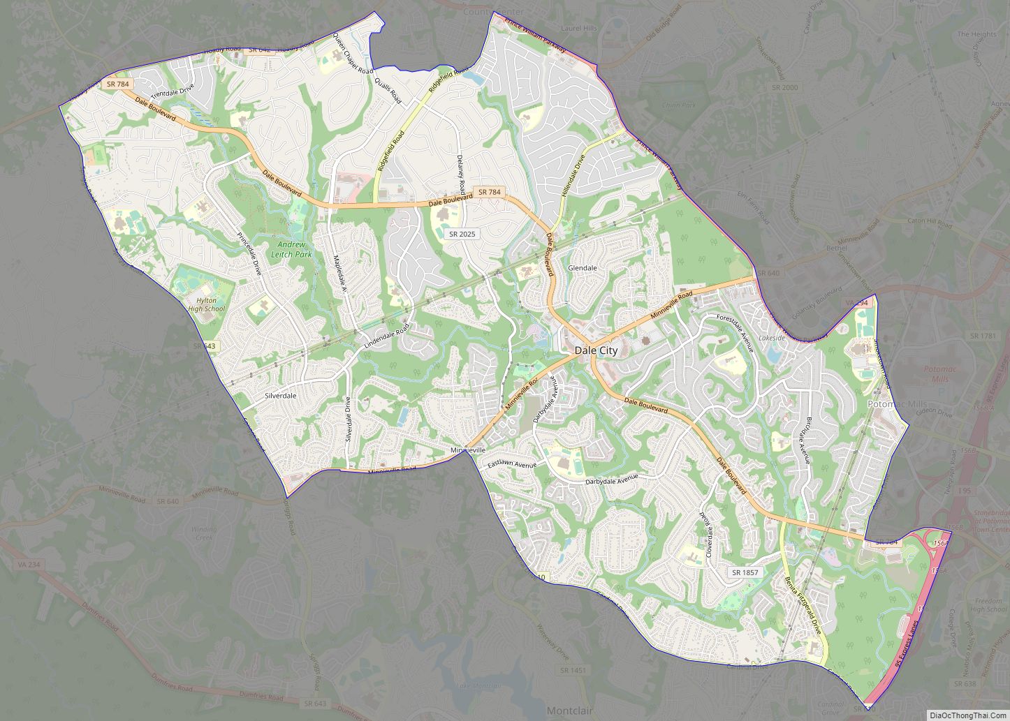 Map of Dale City CDP