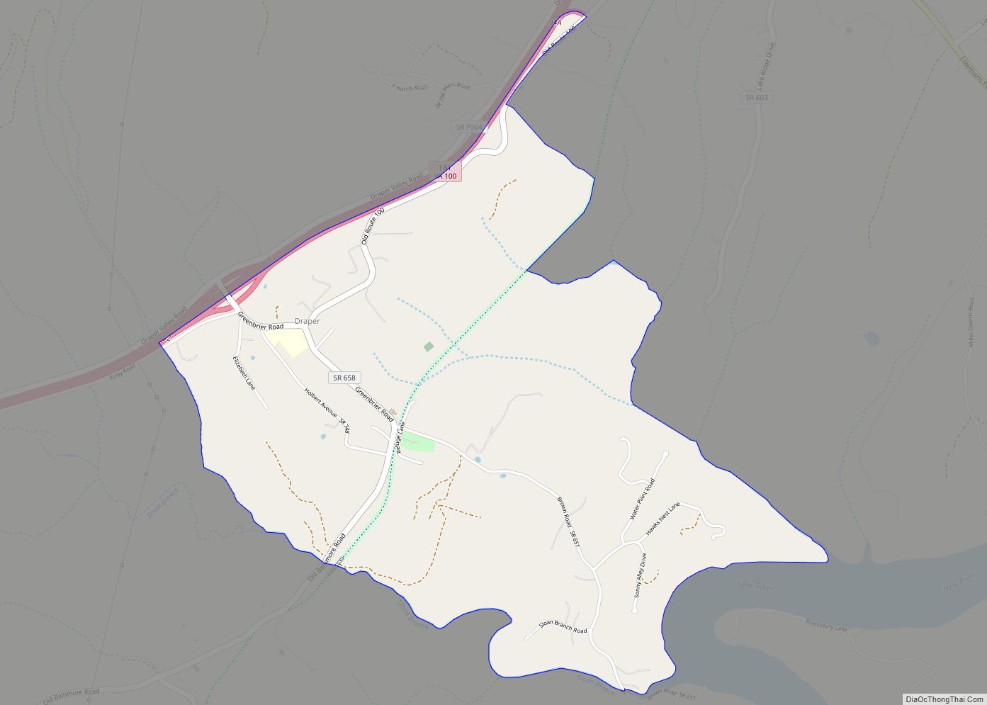 Map of Draper CDP, Virginia