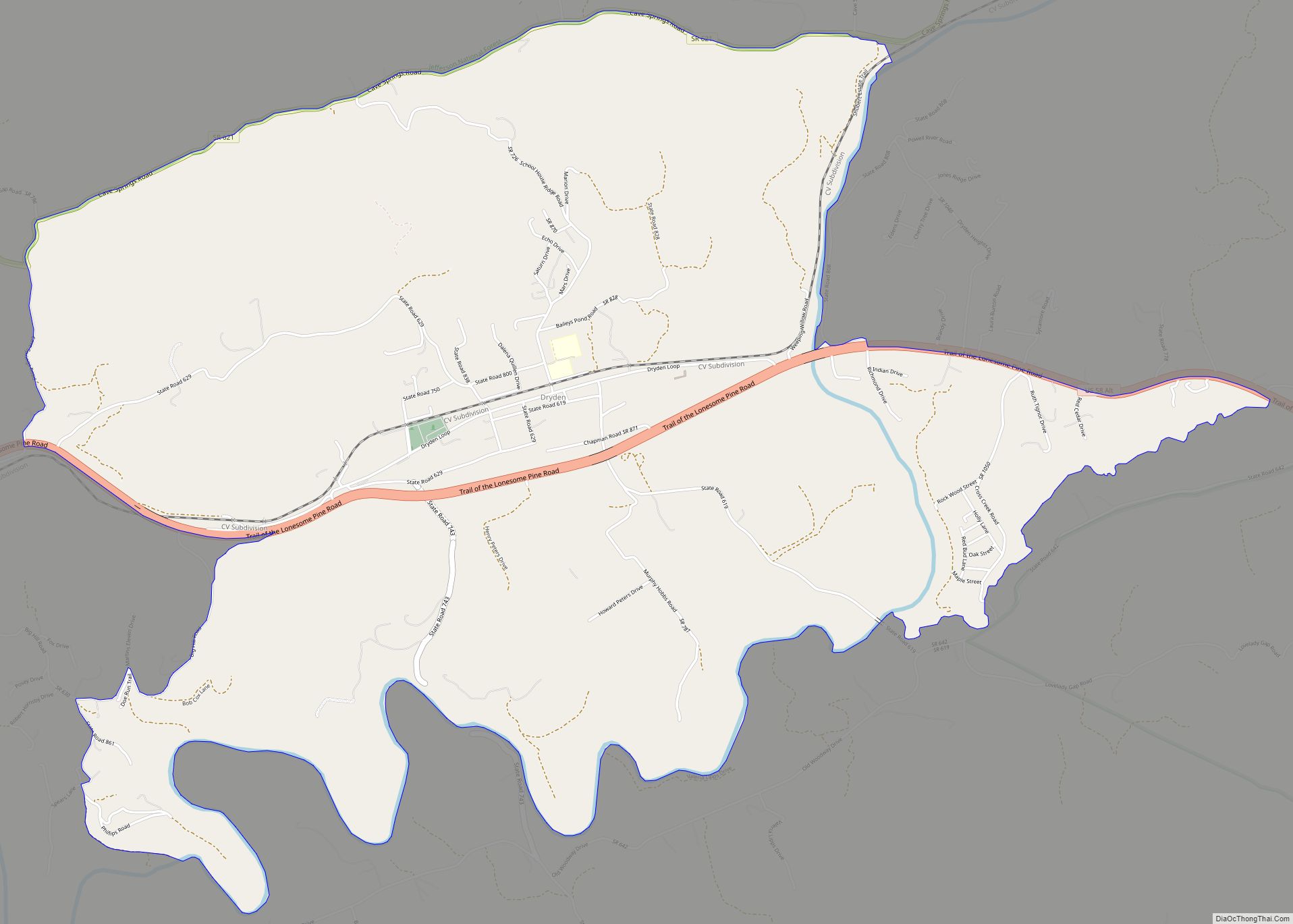 Map of Dryden CDP, Virginia