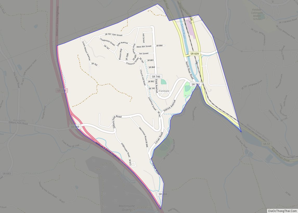 Map of Fieldale CDP