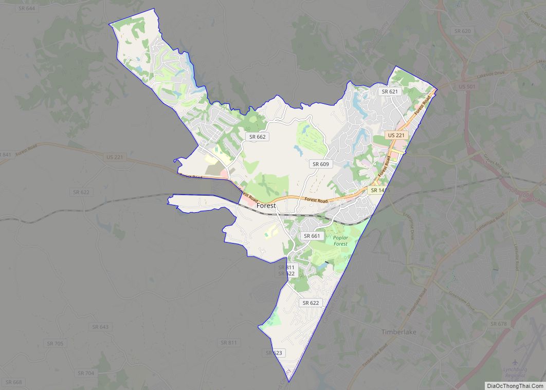 Map of Forest CDP, Virginia