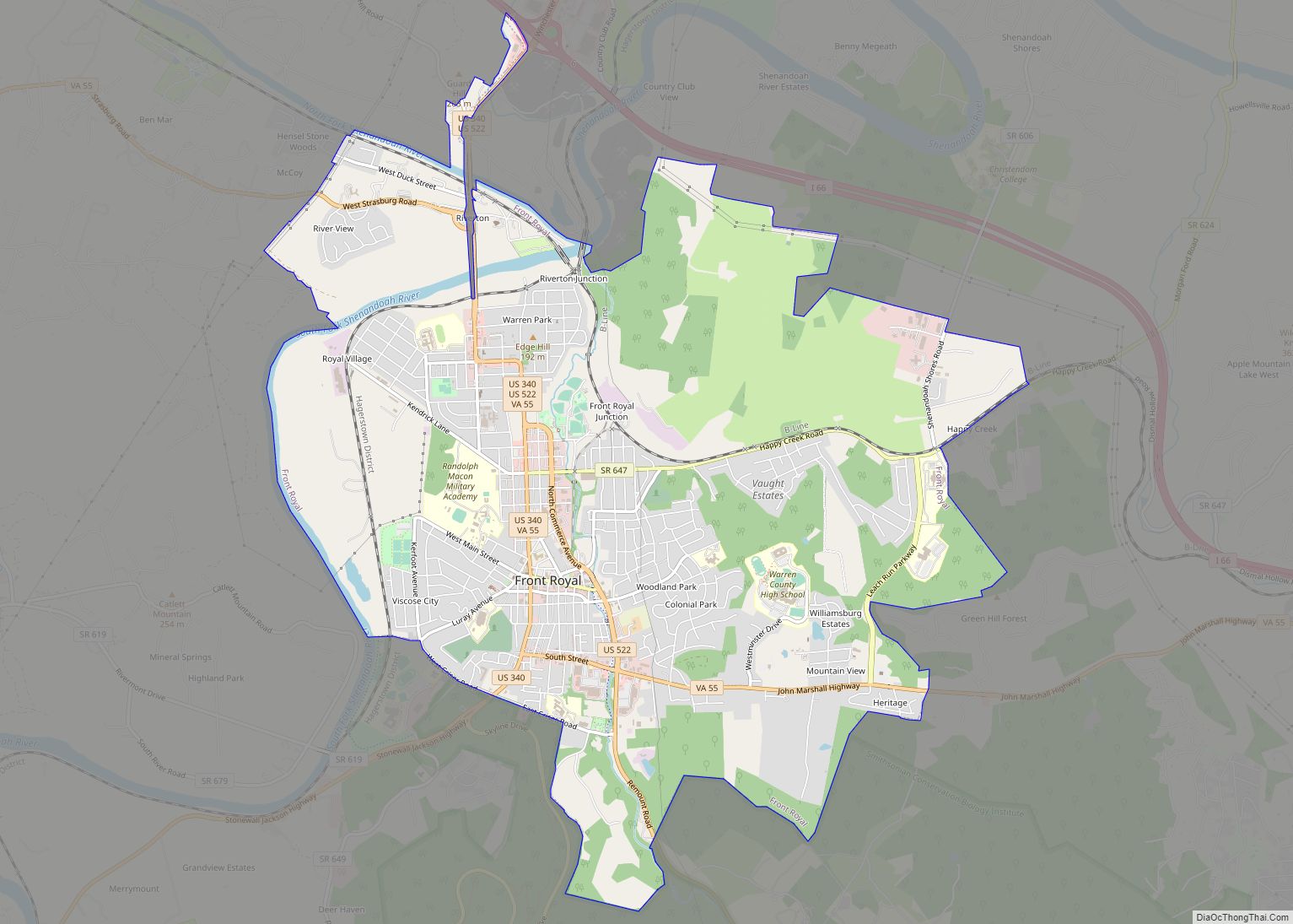 Map of Front Royal town