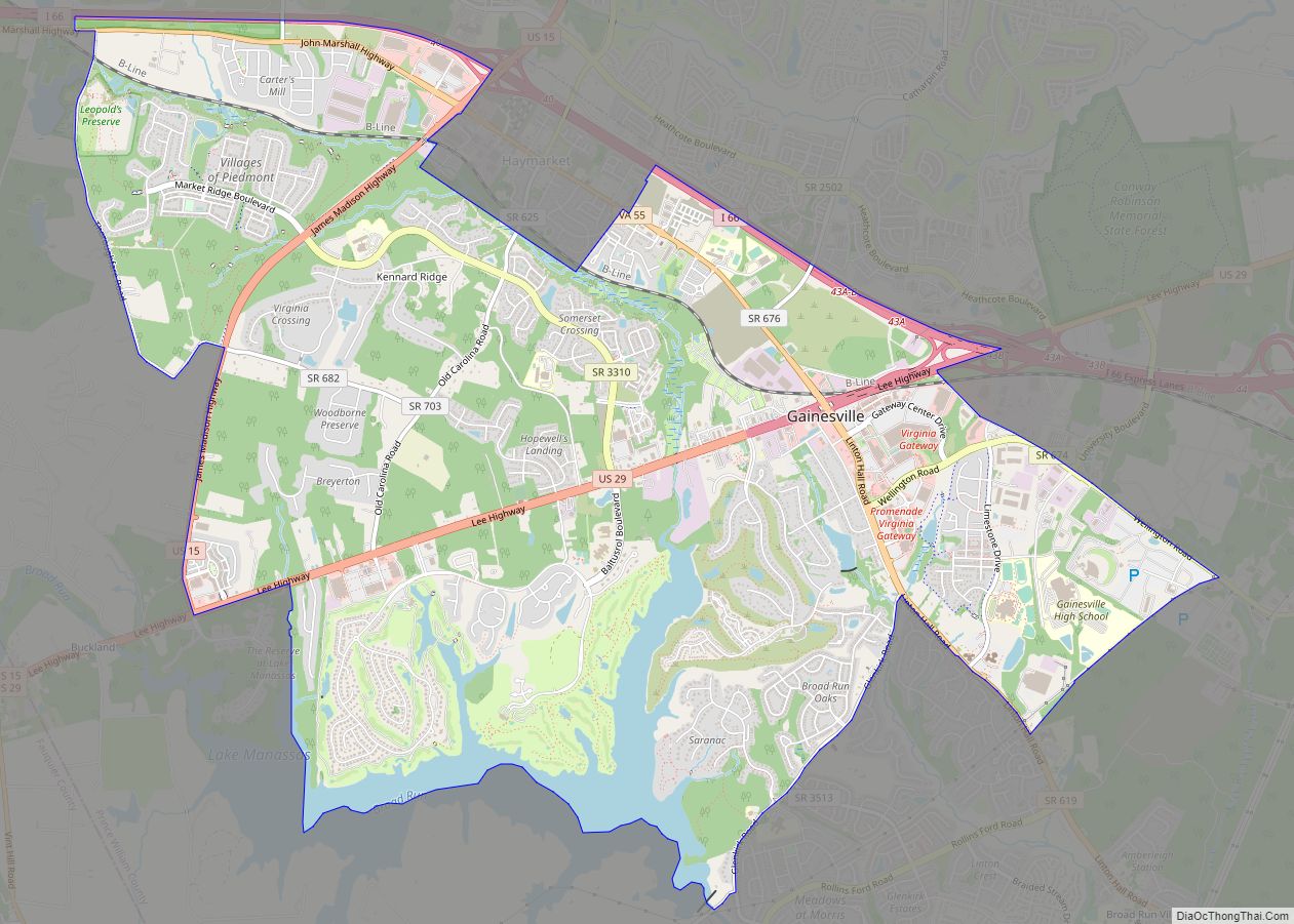 Map of Gainesville CDP, Virginia