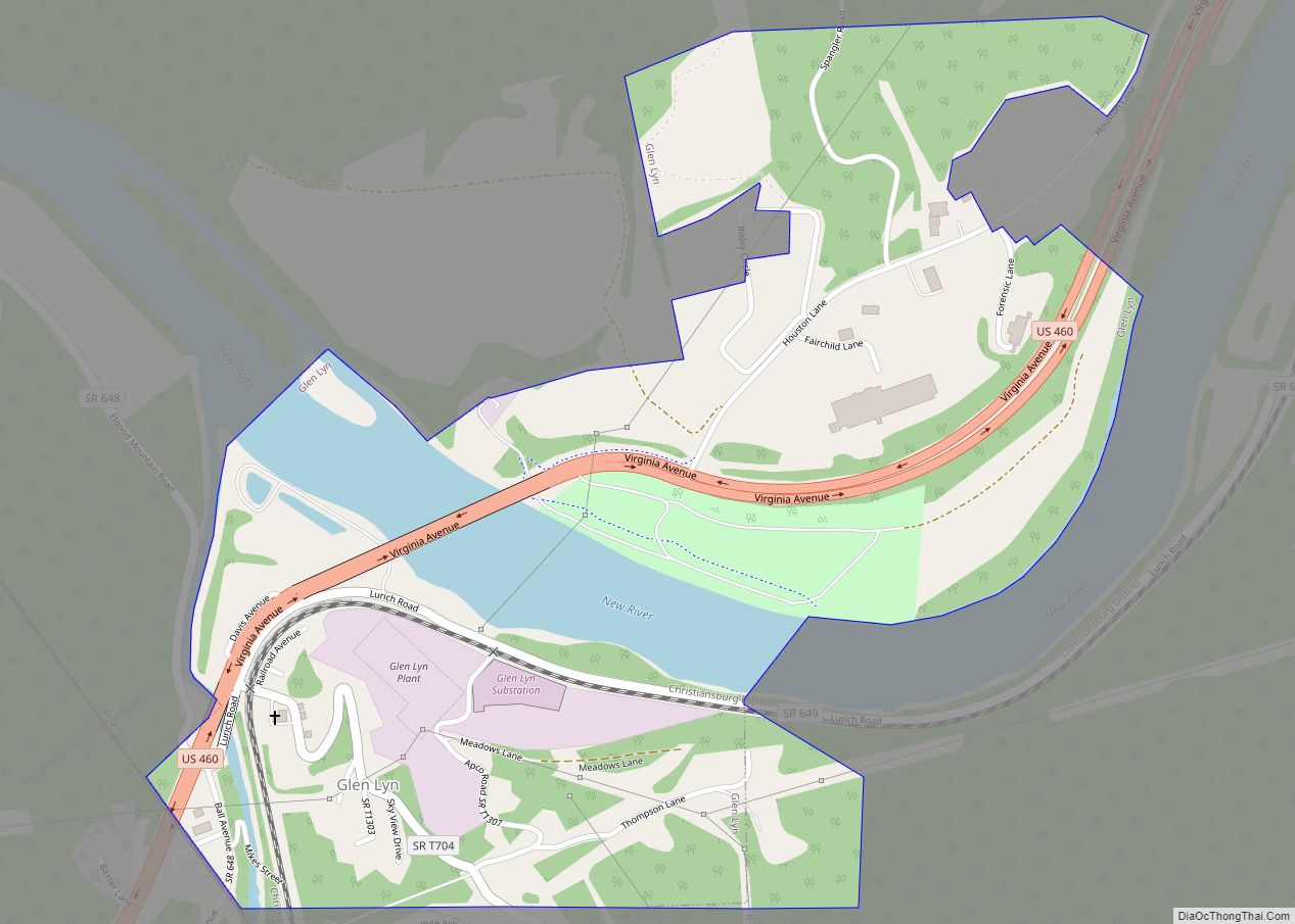Map of Glen Lyn town