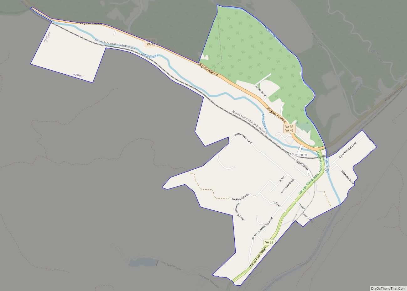 Map of Goshen town, Virginia